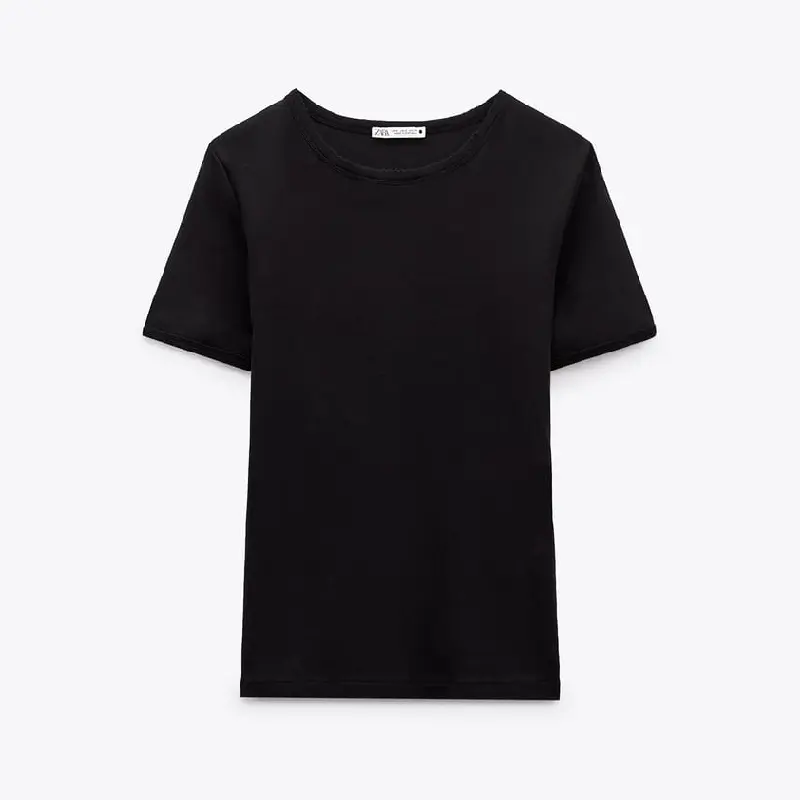 

Футболка Zara Ripped Faded-effect, черный