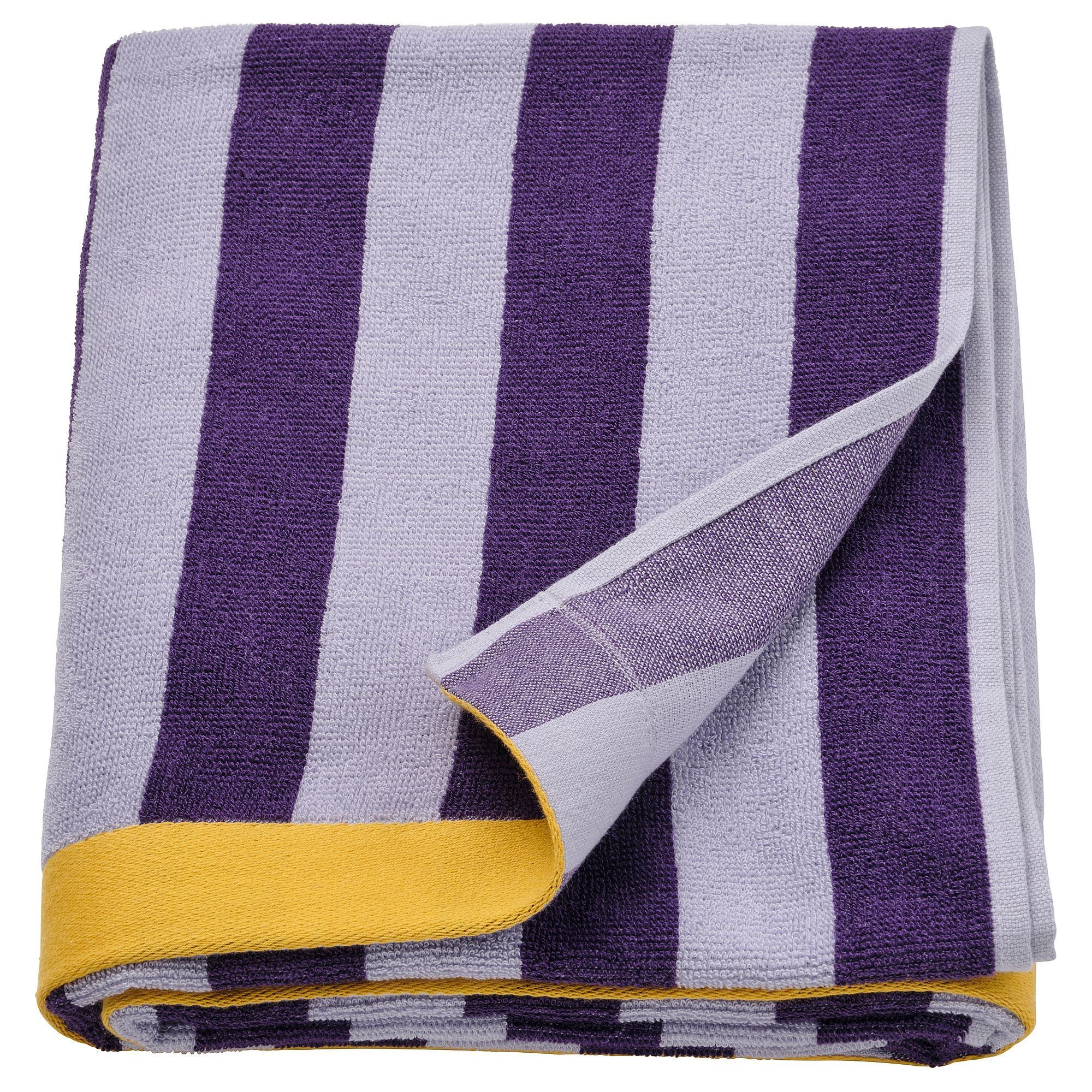 Банное полотенце, 150х100 см, Ikea Enskottmal, фиолетовый/желтый