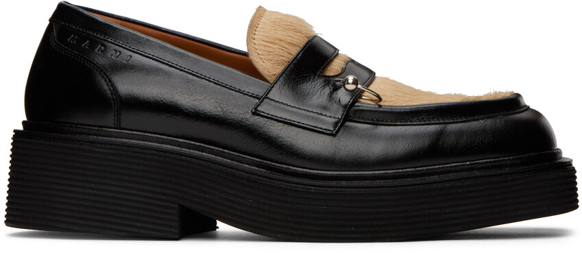 

Черные блестящие лоферы Marni