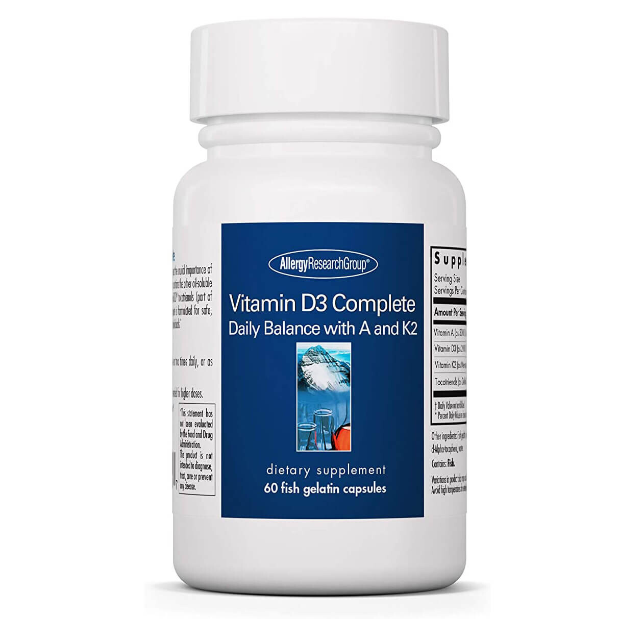 

Комплекс витаминов D3+A+K2 Allergy Research Group, 60 капсул