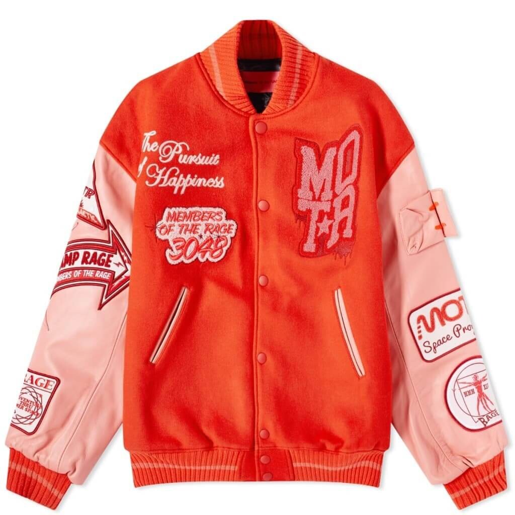 

Бомбер Members Of The Rage Wool Leather Varsity, красный