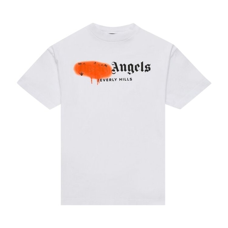 

Футболка Palm Angels Beverly Hills Sprayed Tee 'White/Orange', белый