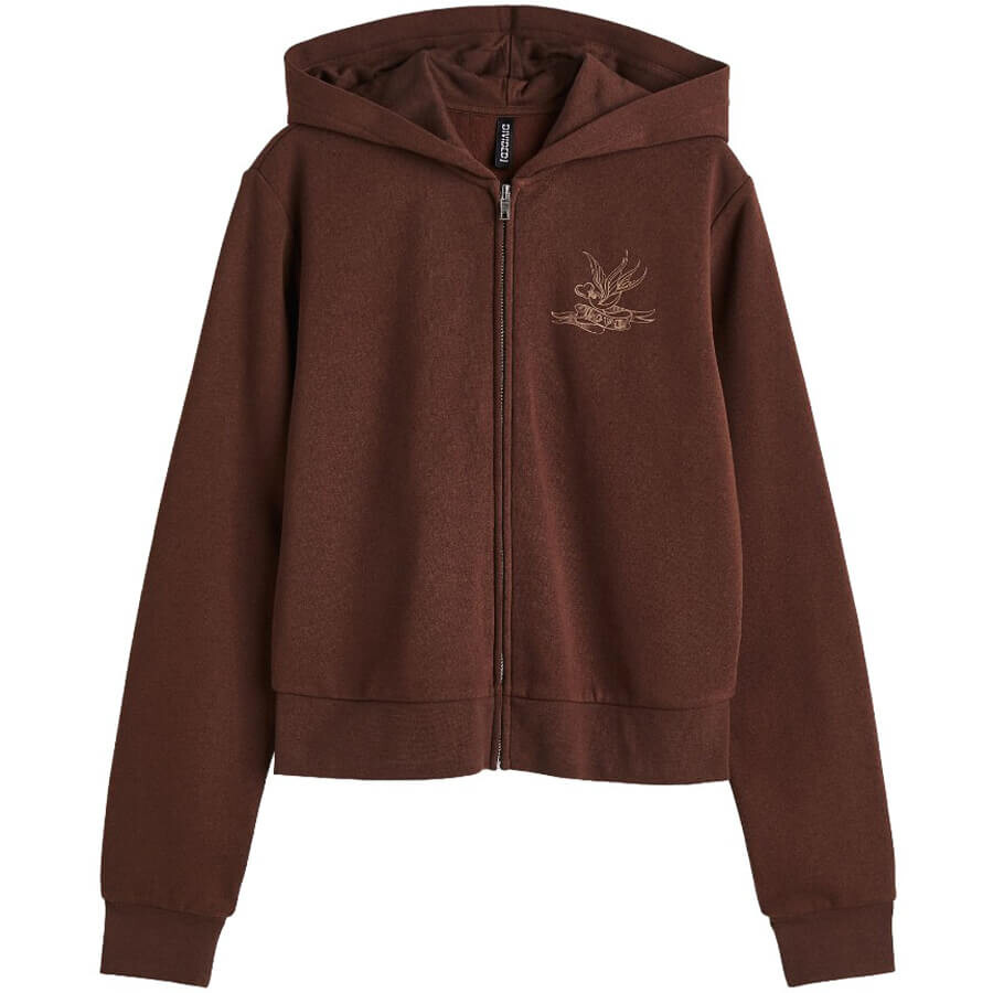 

Толстовка H&M Short Hooded Honest Soul, коричневый