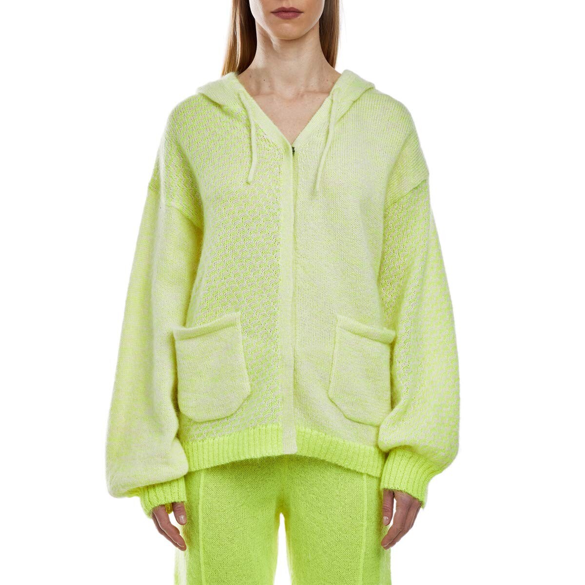 

Худи giu giu, Fluorescent Mohair Hoodie Cardigan, Зеленый