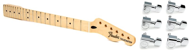 

Сменный гриф Fender серии Deluxe Telecaster — кленовый гриф в комплекте с Fender American Professional Staggered Stratocaster/Telecaster Tuning Machines Set — Chrome 0990820100=1 0997600921=1