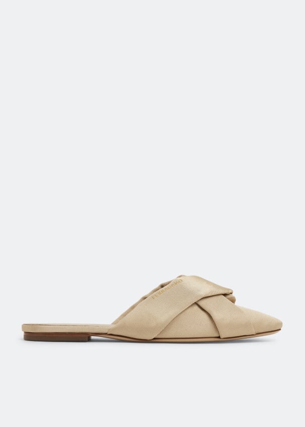 

Мюли FERRAGAMO Grosgrain mules, бежевый