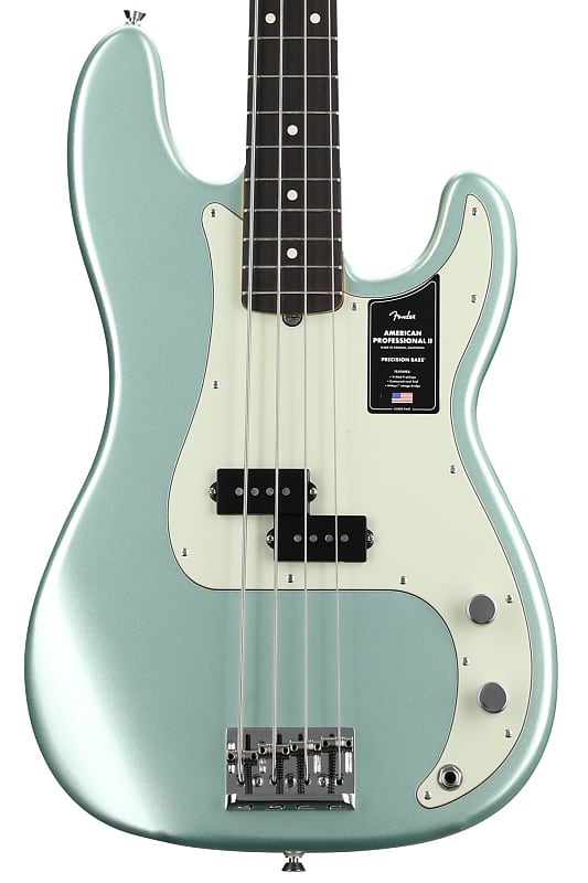 Бас-гитара Fender American Professional II Precision Bass — Mystic Surf Green с палисандровой накладкой 0193930718 - фото