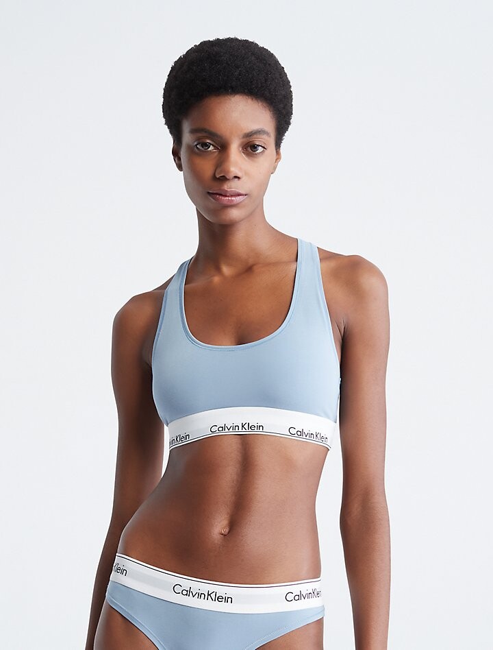 

Современный хлопковый бюстгальтер без подкладки Calvin Klein, синий