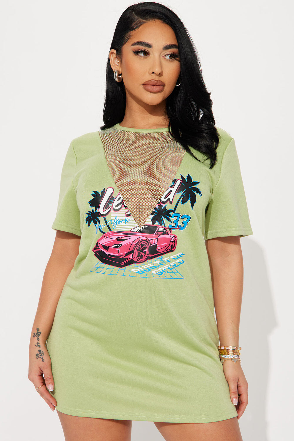 

Мини платье Fashion Nova D8537C, шалфей