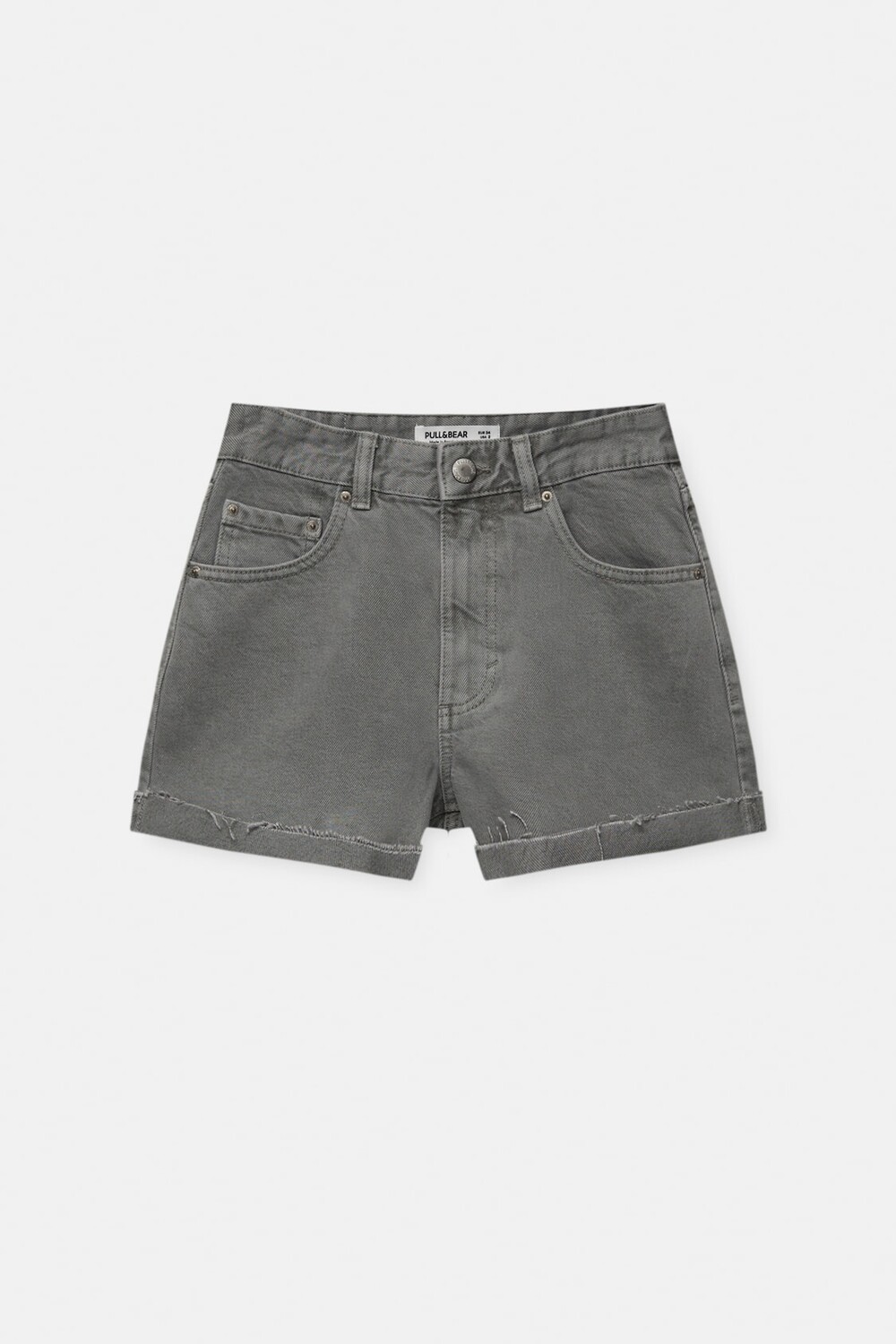 

Шорты Pull&Bear Mid Waist Denim Bermuda, серый