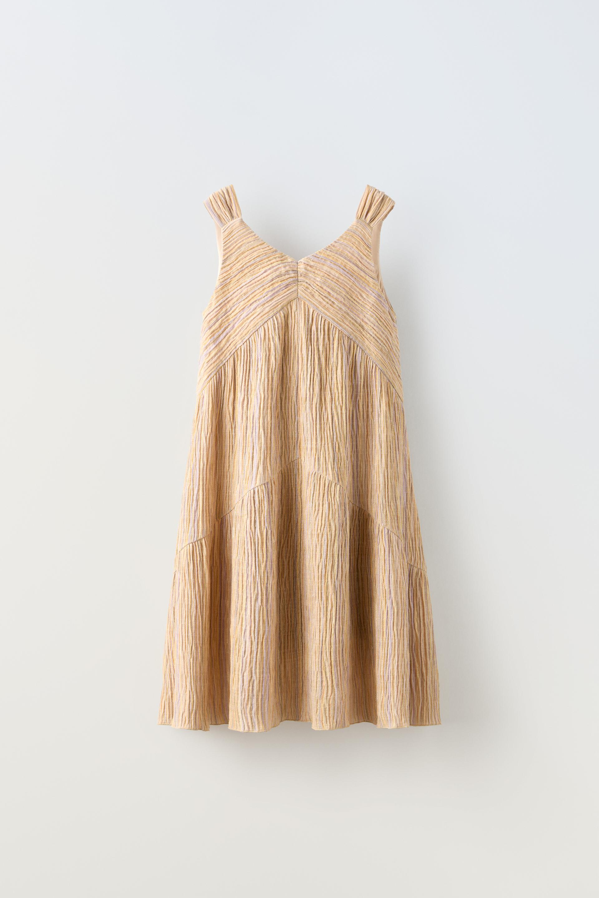 Платье Zara Shimmery Textured, разноцветный