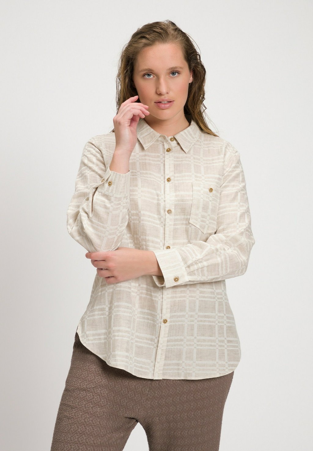 Рубашка Ulla Popken, кремовый