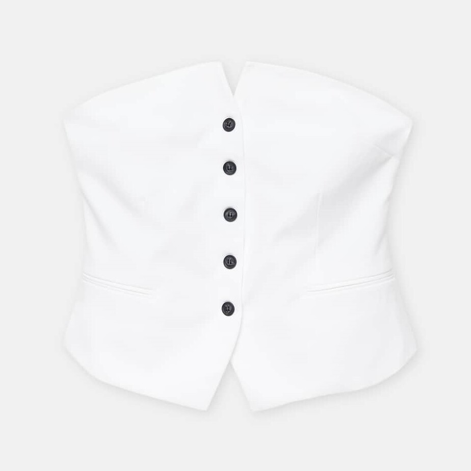 

Топ Pull&Bear Strapless Buttoned, белый