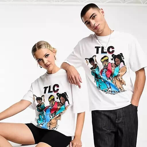 

Футболка Collusion Unisex License Printed TLC, белый