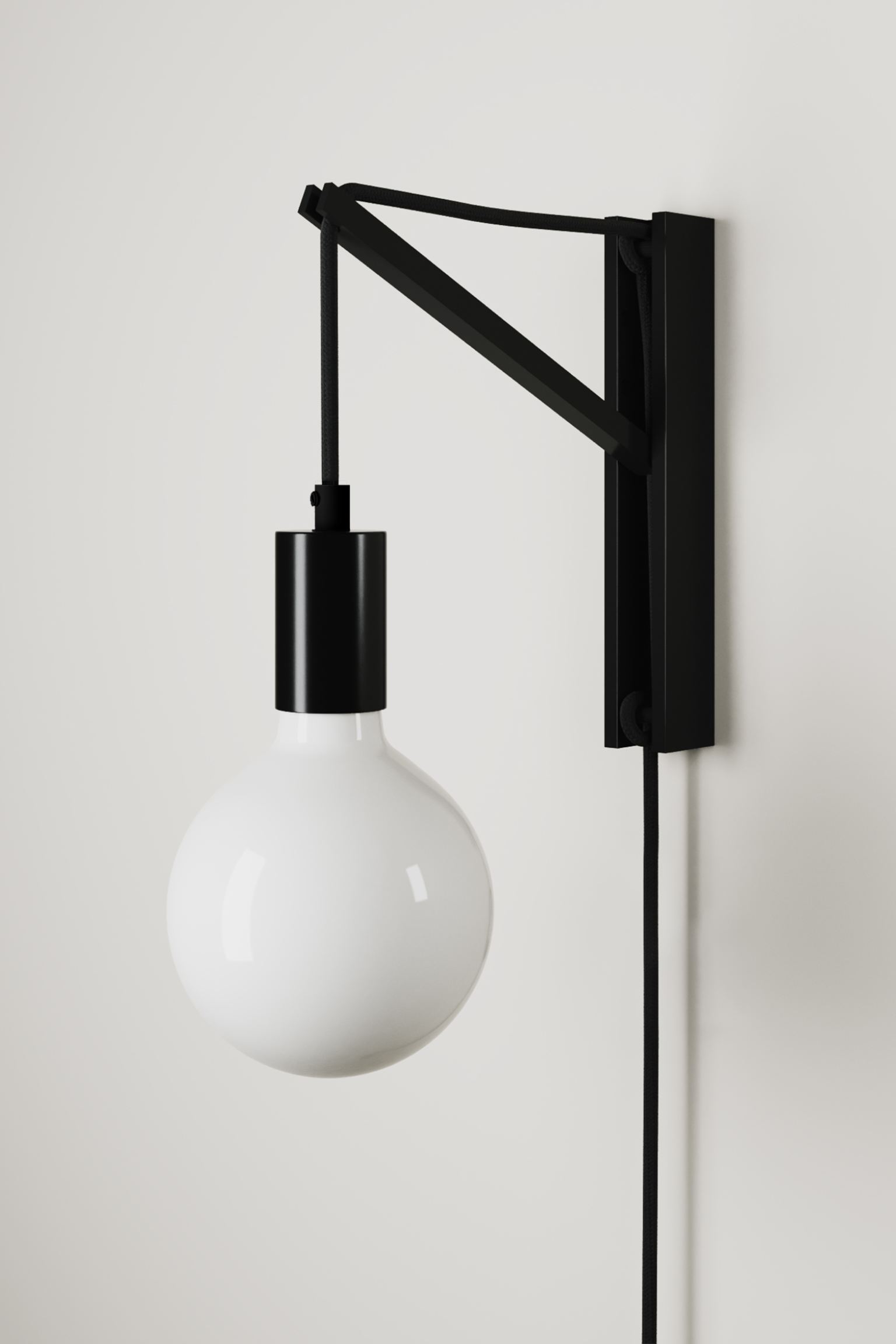 Настенный светильник Creative Cables Pinocchio, черный патрон настенный е27 rev цвет белый