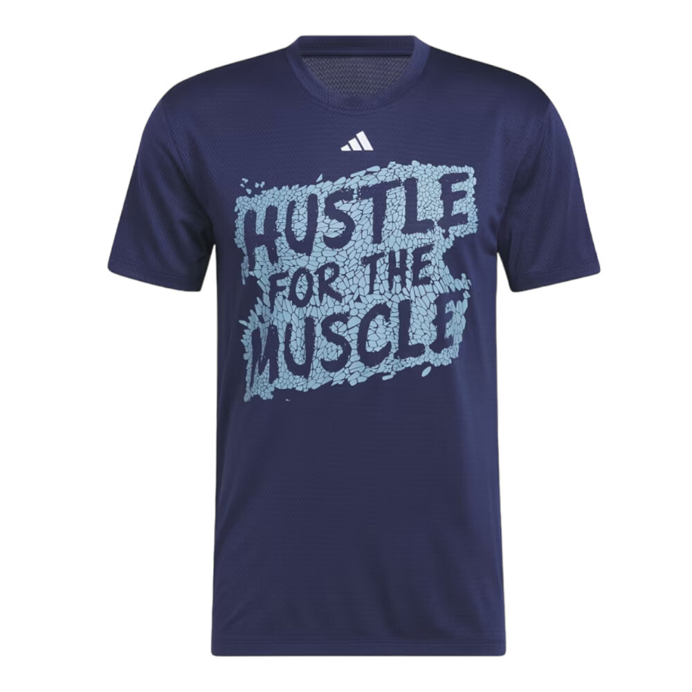 

Футболка Adidas Hustle For The Muscle Aeroready Short Sleeve Graphic Training, синий