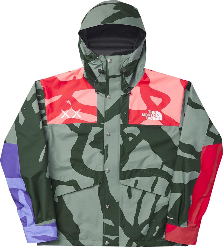 Куртка The North Face x KAWS Retro 1986 Mountain Jacket 'Green', зеленый - фото