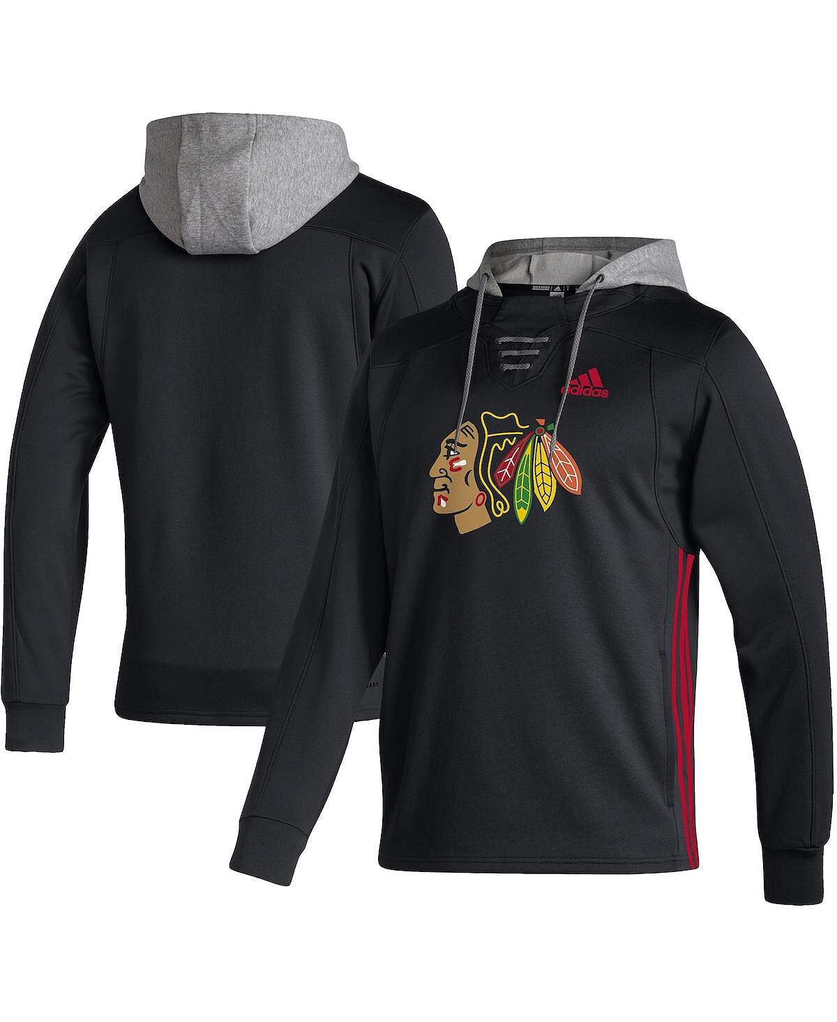 

Мужской черный свитер с капюшоном chicago blackhawks skate lace aeroready adidas, черный