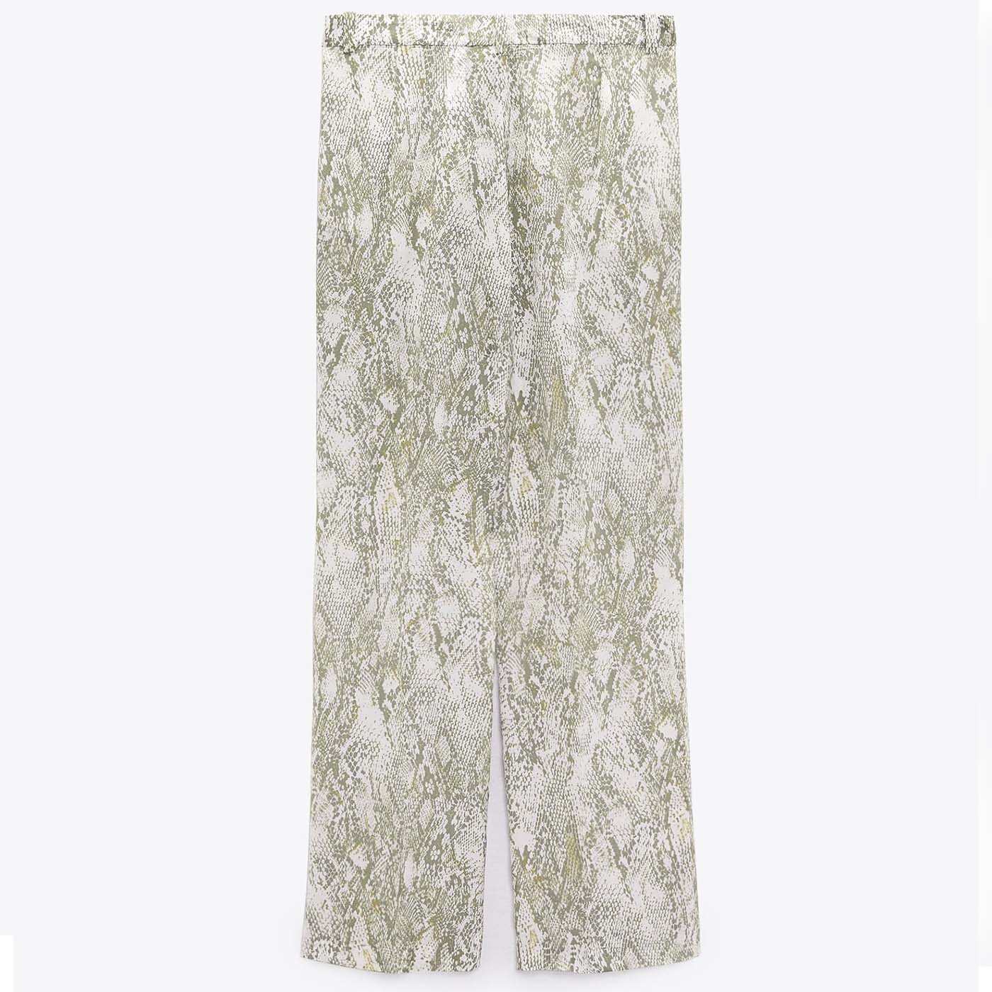 

Брюки Zara Animal Print Straight Fit, мультиколор