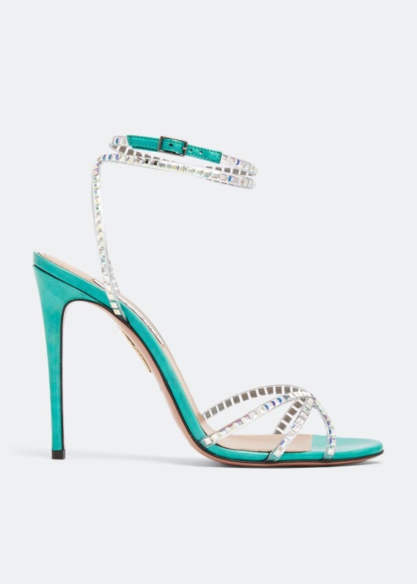 

Сандалии AQUAZZURA Dance plexi 105 sandals, зеленый