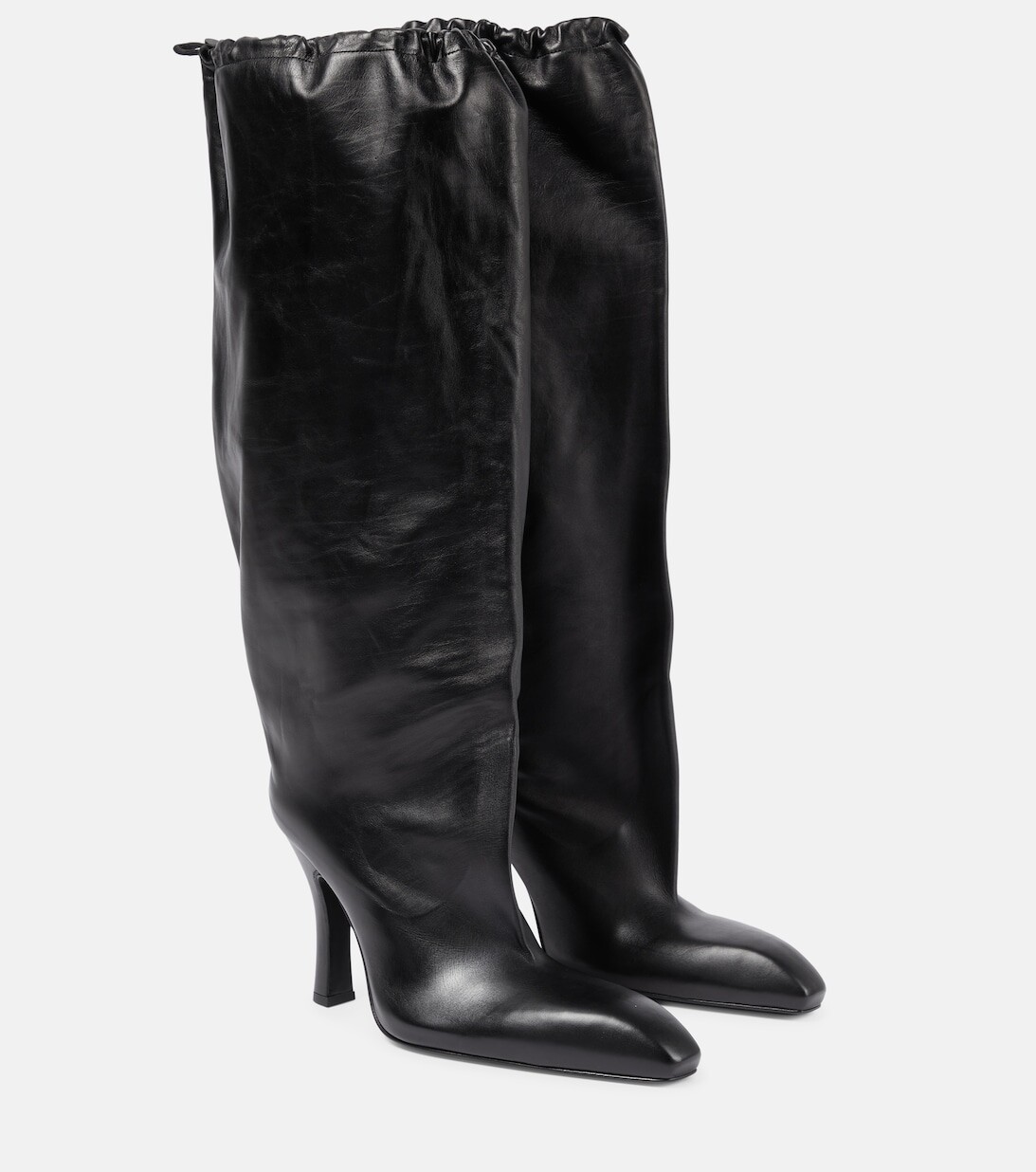 

Кожаные ботинки сокола Balenciaga, черный