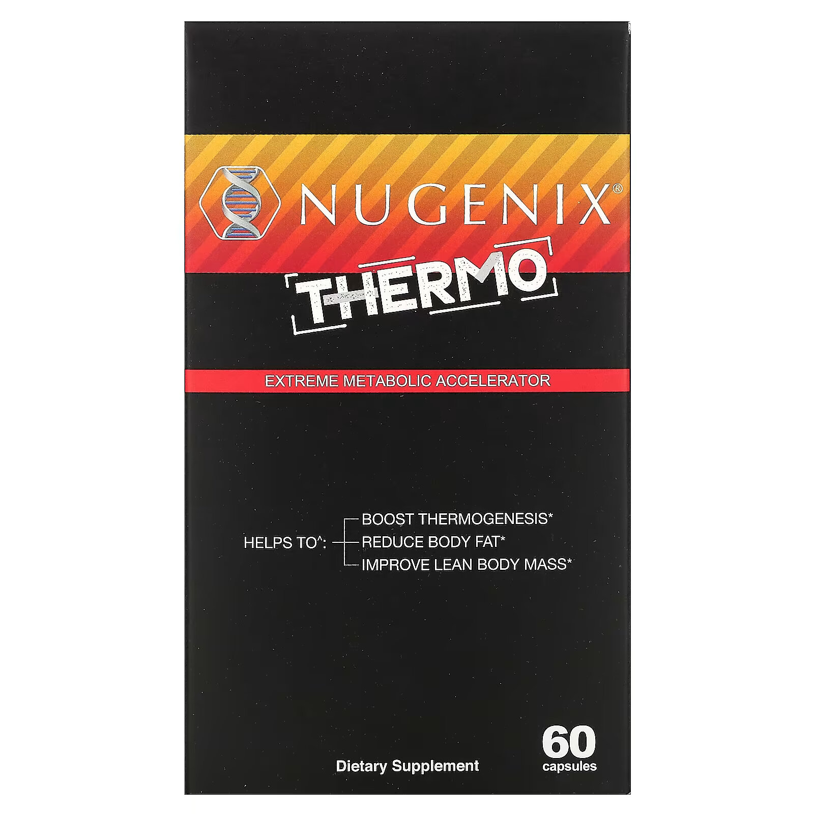 Nugenix, Thermo, экстремальный ускоритель метаболизма, 60 капсул nugenix estro regulator мощный модулятор антиароматазы 60 капсул