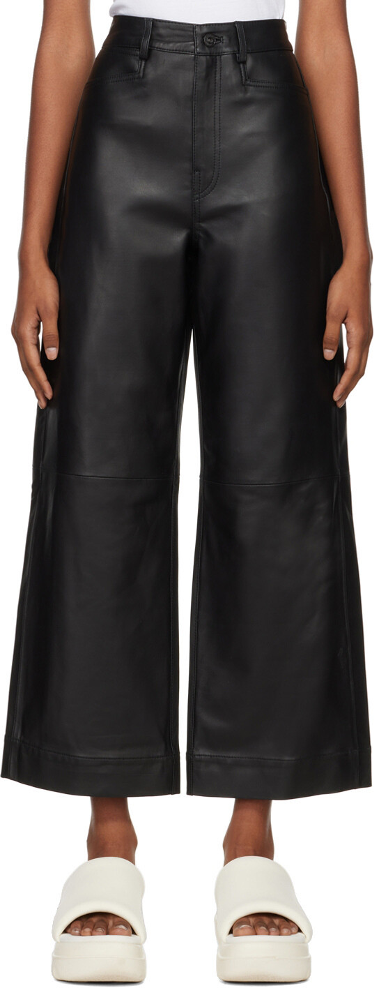 

Черный - Кожаные брюки-кюлоты Proenza Schouler White Label