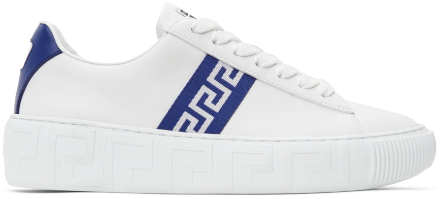 

Бело-синие низкие кеды Greca Versace