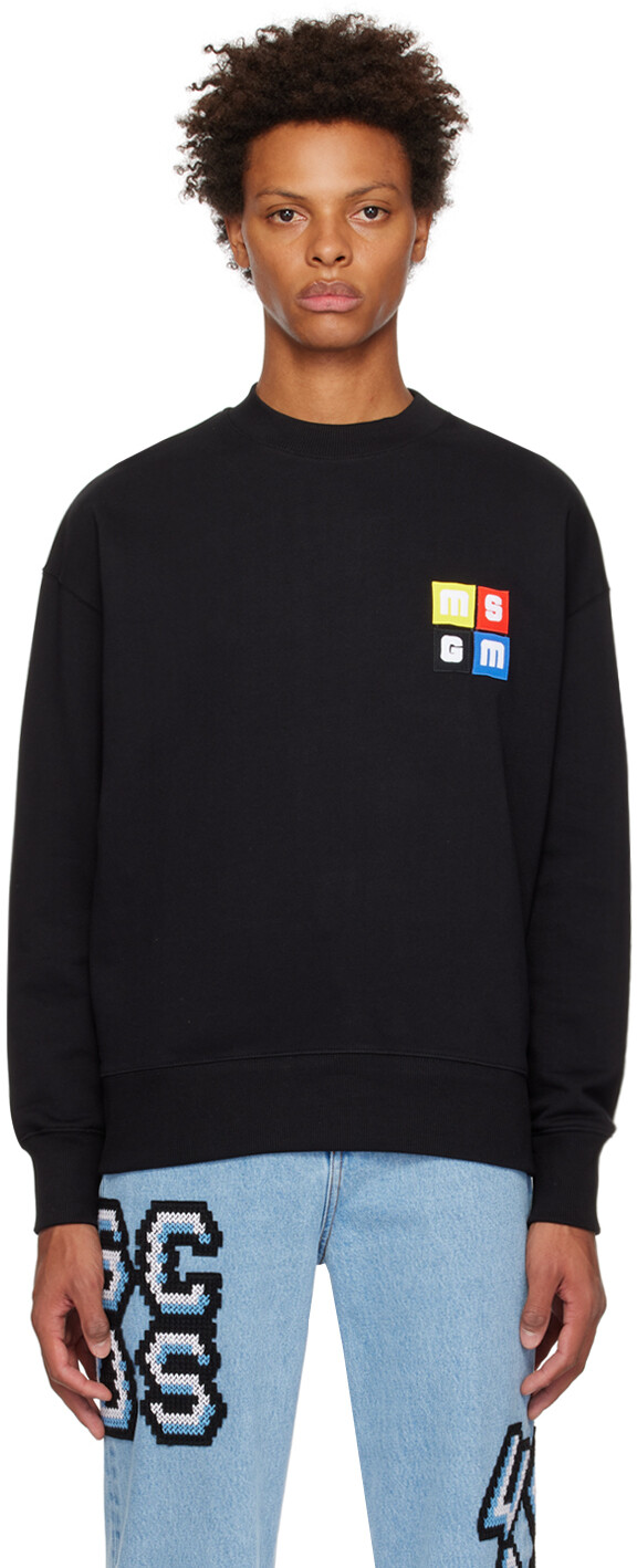 

Черный свитшот с вышивкой MSGM