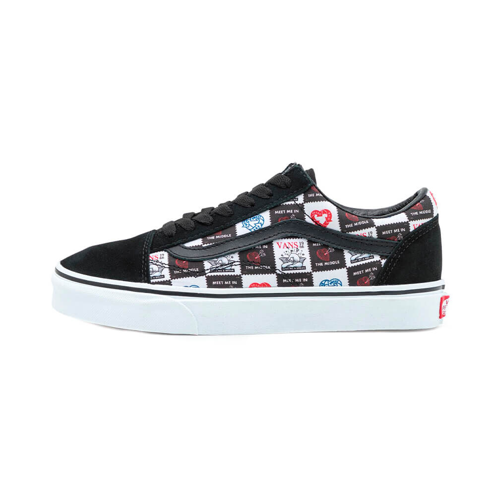 

Кеды Vans Old skool unisex, чёрный с принтом