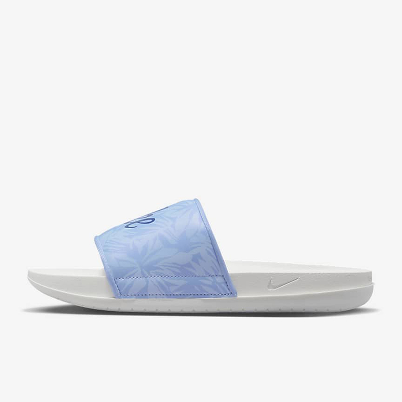 цена Сланцы Nike Wmns Offcourt Slide 'Tropical Leaf Print', белый/синий