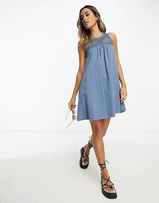 

Платье-мини без рукавов Asos Design, синий