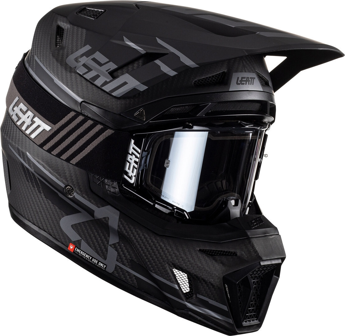 

Leatt 9.5 Carbon Stealth Шлем для мотокросса с очками,