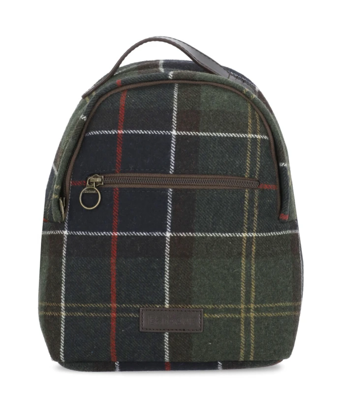 

Рюкзак в клетку тартан с передней молнией Barbour, зеленый