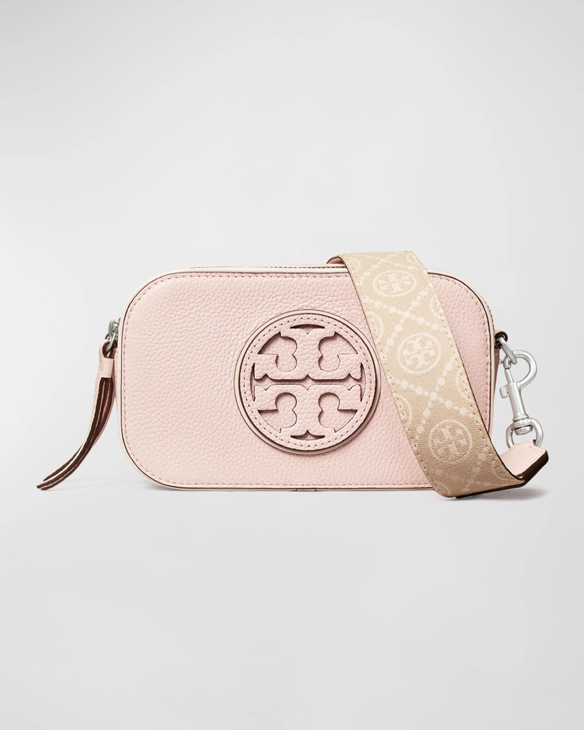 

Миниатюрная кожаная сумка через плечо Miller на молнии Tory Burch, цвет Pale Pink