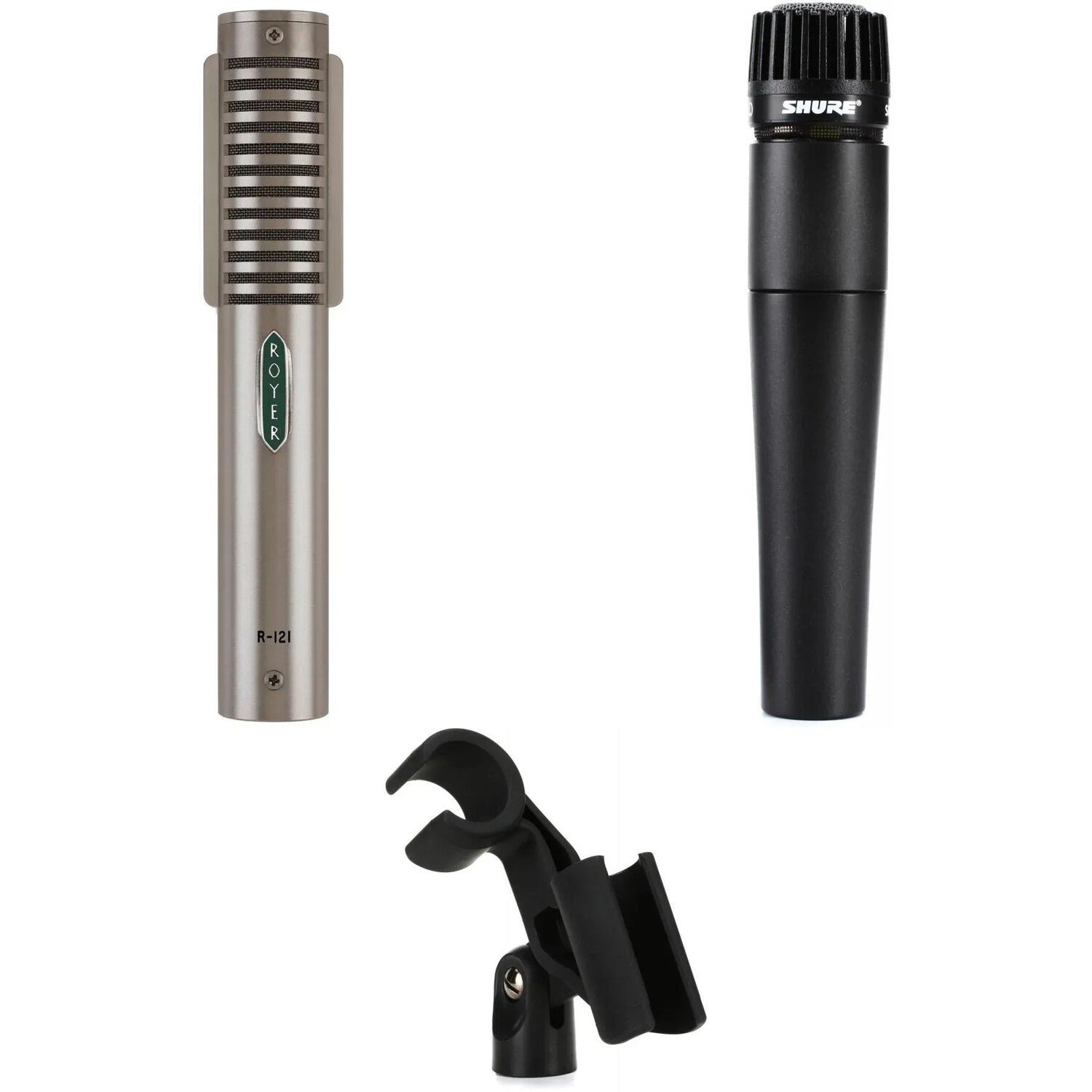 

Комплект записывающих микрофонов Royer R-121 и Shure SM57