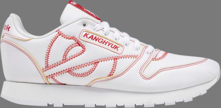Кроссовки kanghyuk x classic leather 'white primal red' Reebok, белый кроссовки reebok classic zapatillas white