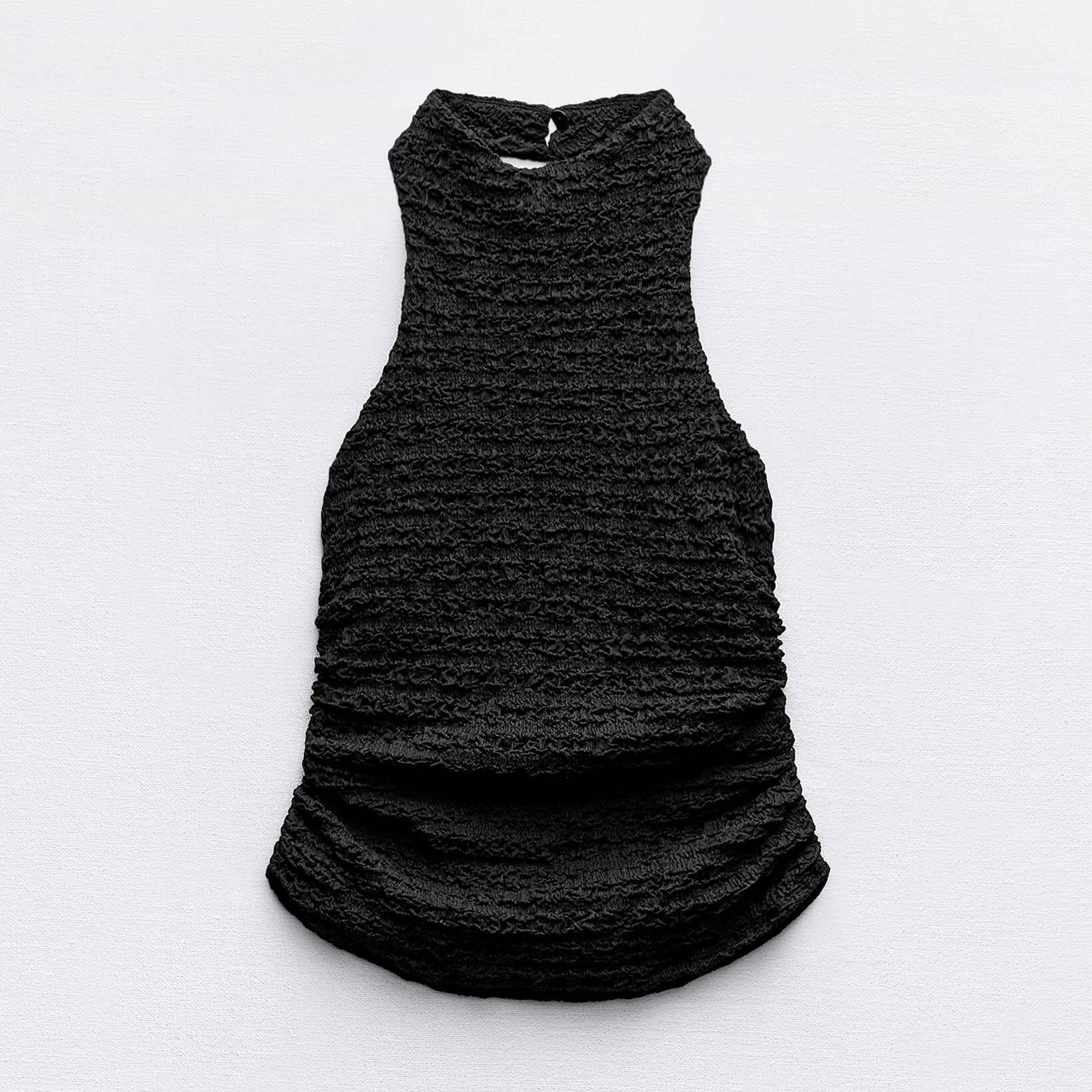 Топ Zara Textured Halter, черный