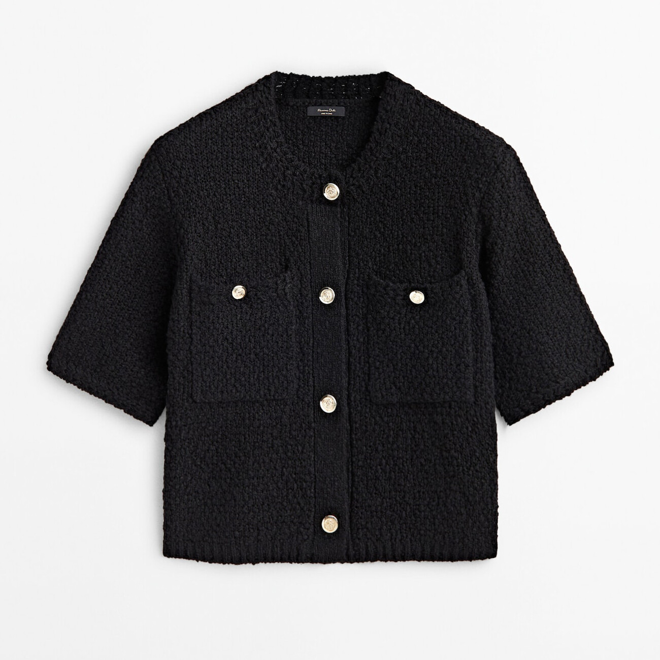 

Трикотажный кардиган Massimo Dutti with pockets, черный