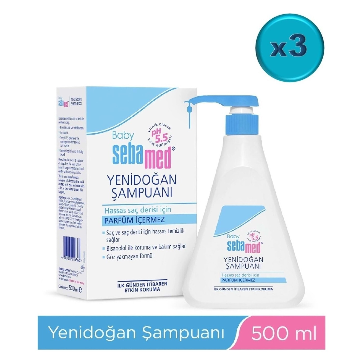 

Sebamed Baby Shampoo 500ML Pump (For Newborns) (3 Lu Set)