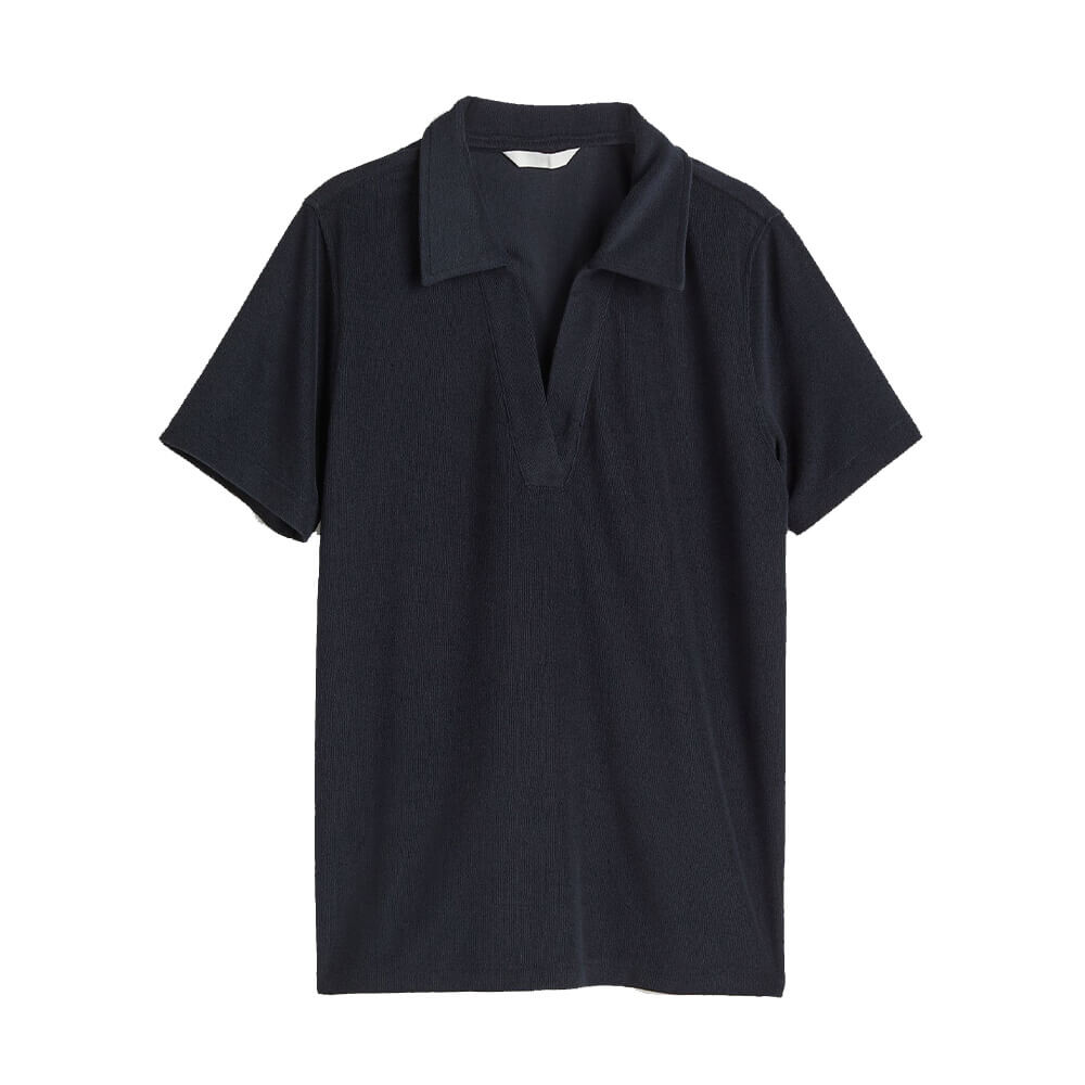 

Футболка H&M Terry Polo, тёмно-синий