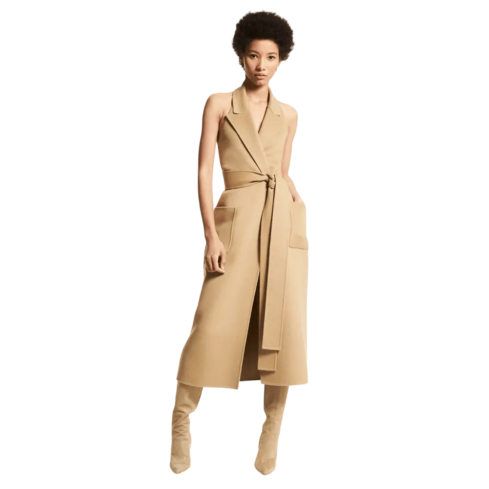 

Платье Michael Kors Double Face Cashgora Halter Wrap, коричневый