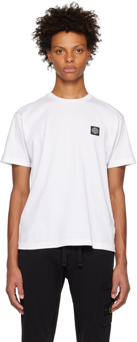 

Белая футболка с нашивками Stone Island, Белый