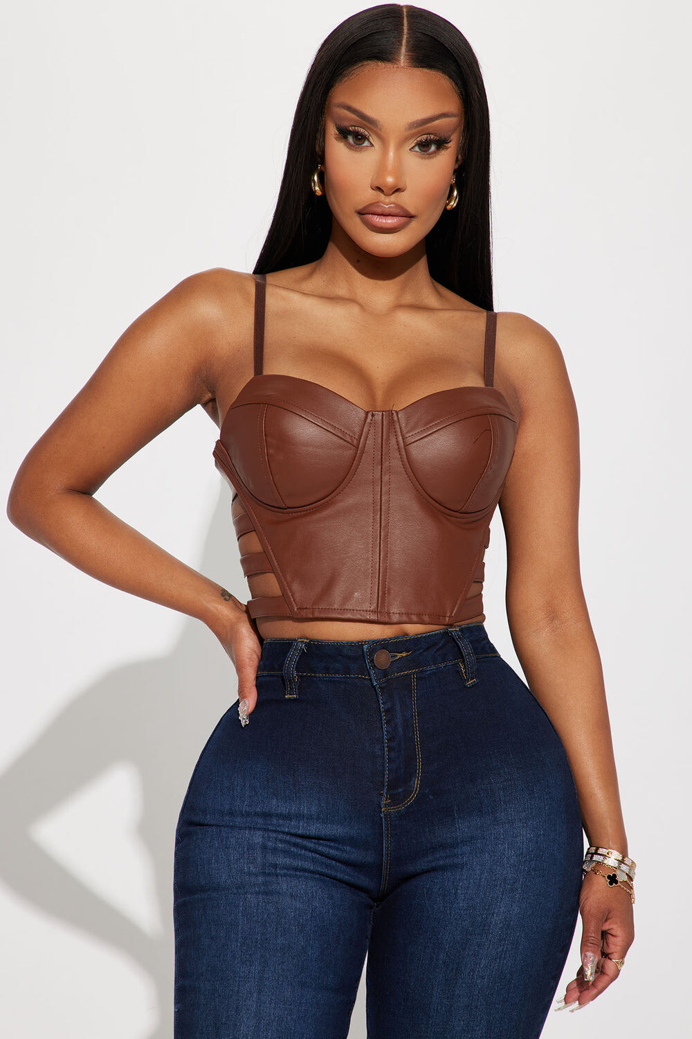 

Топ Fashion Nova 519274, коричневый