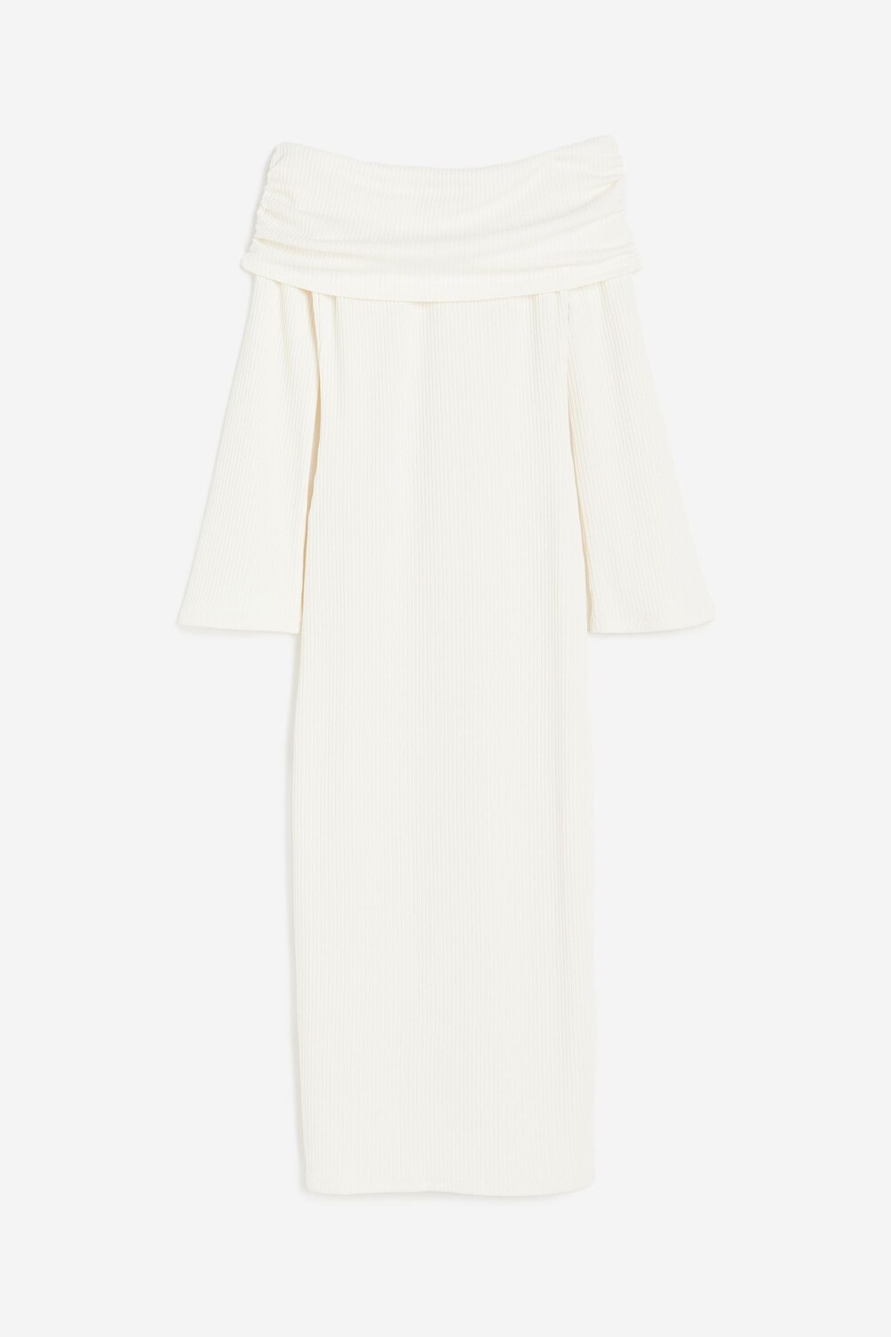 

Платье H&M Off-the-shoulder Bodycon, кремовый