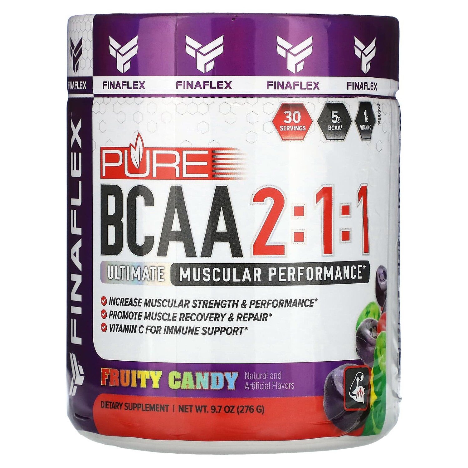 

Pure BCAA 2: 1: 1, фруктовые конфеты, 276 г (9,7 унции), Finaflex