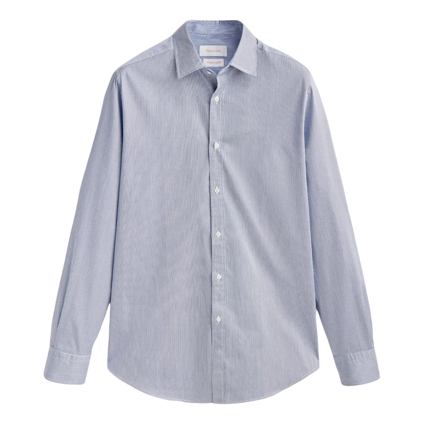 

Рубашка Massimo Dutti Slim Fit Micro Striped Cotton, голубой