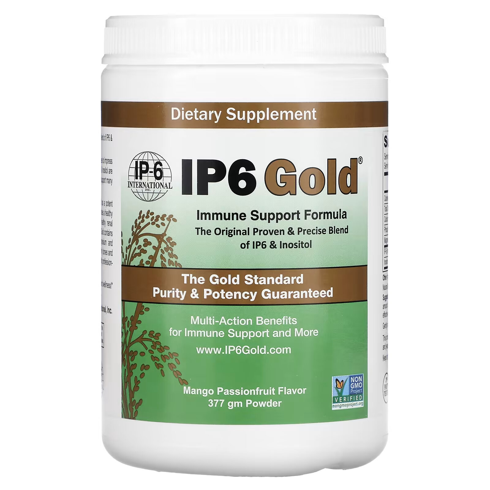 IP-6 International, IP6 Gold, формула для поддержки иммунитета в порошке, манго и маракуйя, 412 г ip 6 international ip6 gold формула для поддержки иммунитета 120 вегетарианских капсул