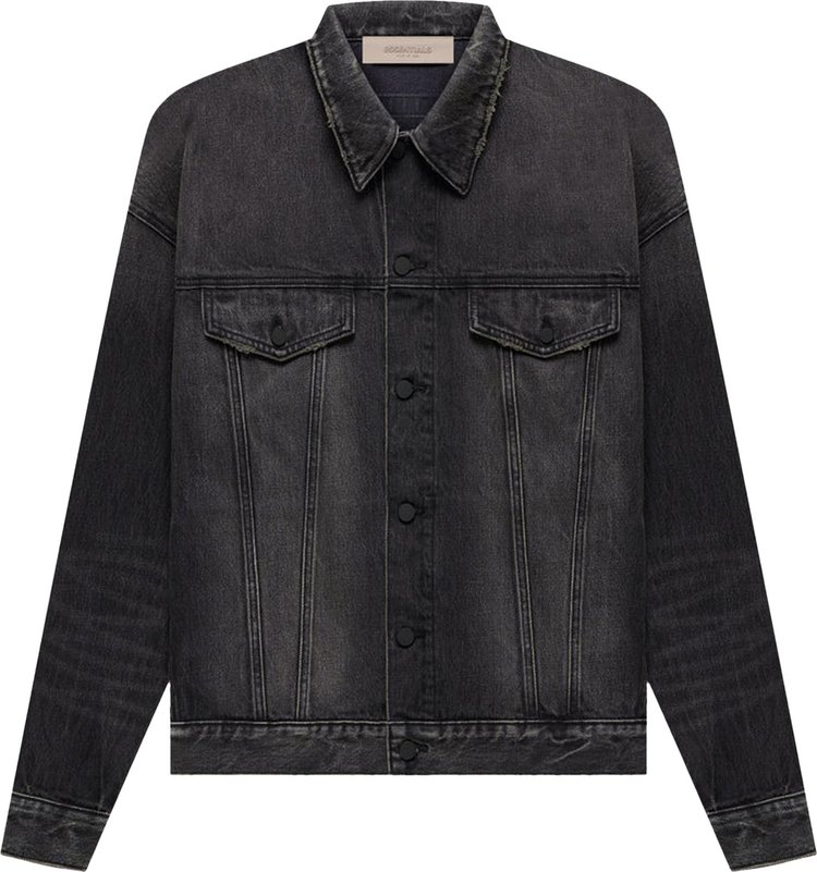 Куртка Fear of God Essentials Denim Jacket 'Black', черный - фото