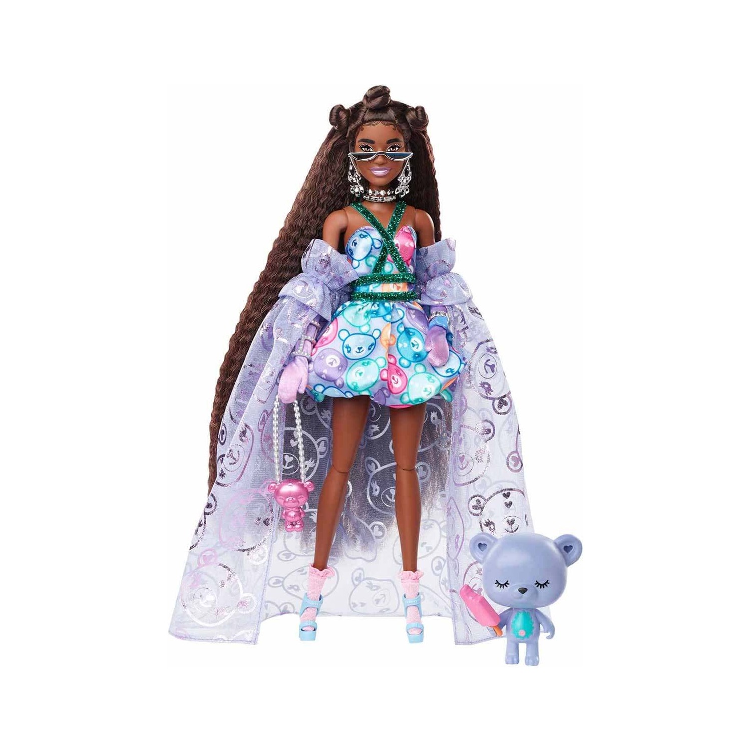 Плюшевый мишка Barbie с принтом и аксессуарами, с гибкими суставами Hhn13